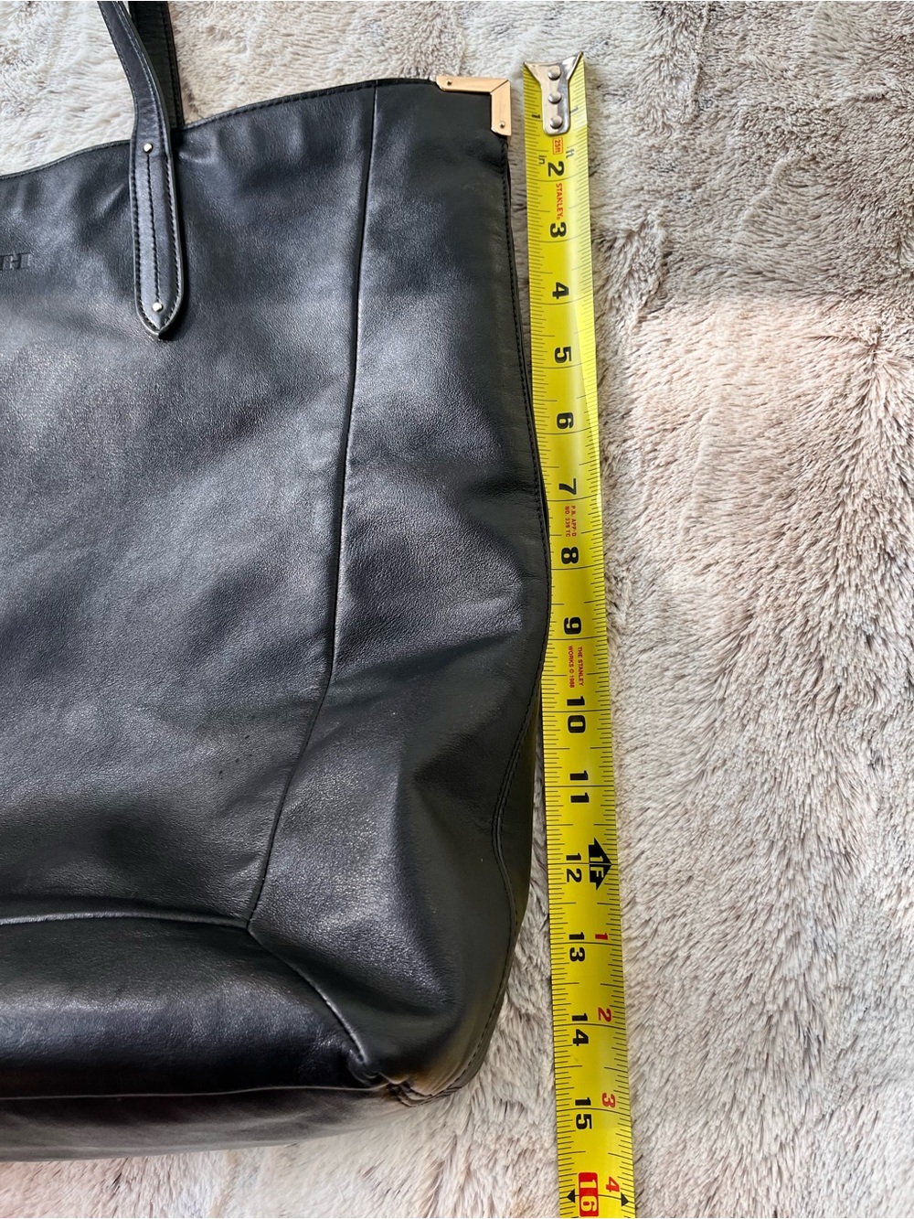 Authentic Coach Black Leather Tote Bag with Shoulder Straps - Picture 10 of 13